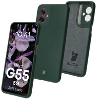 Silikonowe etui Bizon Soft Case do Motorola Moto G55 5G, ciemnozielone