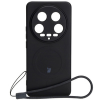 Etui Bizon Case Silicone Magnetic Sq do Xiaomi 14 Ultra, czarne