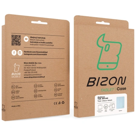 Etui z klapką Bizon Case Tab Clear Matt do Galaxy Tab A11 / A9, błękitne