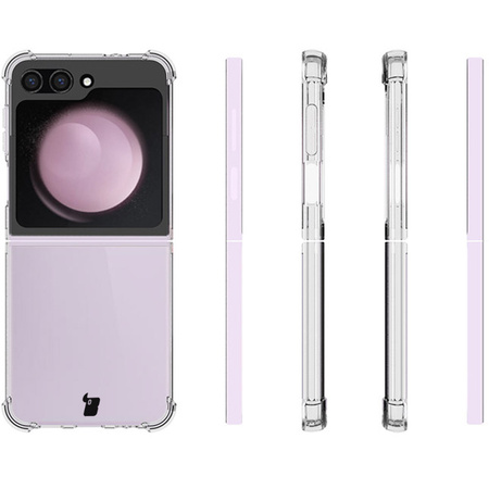 Elastyczne etui + 2x folia na ekran Bizon Case Clear Pack do Galaxy Z Flip6, przezroczyste