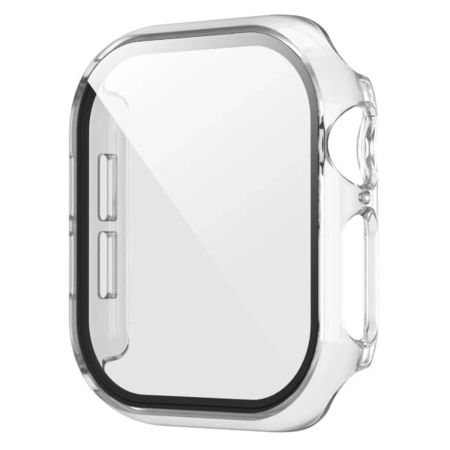 Etui ze szkłem do zegarka Bizon Case Watch Adamo do Apple Watch SE 3 / SE 2 / SE / 6 / 5 / 4 (44 mm), przezroczyste