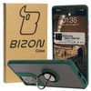 Etui z uchwytem na palec Bizon Case Hybrid Ring do Motorola Moto G85 5G, przydymione z ciemnozieloną ramką
