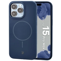 Silikonowe etui z pierścieniem magnetycznym Bizon Soft Case Magnetic do iPhone 15 Pro Max, granatowe