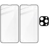 Szkło hartowane Bizon Glass Edge - 2 sztuki + ochrona na obiektyw, iPhone 13 Pro, czarne