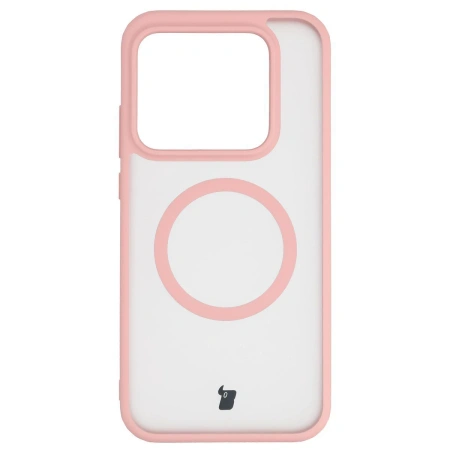 Etui z pierścieniem magnetycznym Bizon Case MatteO do Realme GT 8 Pro, przydymione-jasnoróżowe