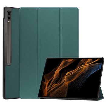 Etui Bizon Case Tab Croc do Galaxy Tab S10 Ultra / S9 Ultra, ciemnozielone