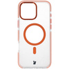 Etui z pierścieniem magnetycznym Bizon Case Marco do iPhone 16 Pro Max, przezroczyste z pomarańczową ramką