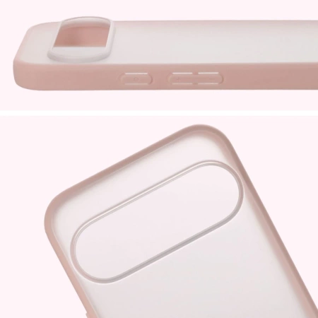 Etui Bizon Case Angelo do Pixel 10 Pro XL, półprzezroczyste z różową ramką