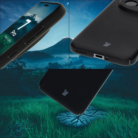 Etui Bizon Case Łupka do Honor Magic7 Pro, czarne
