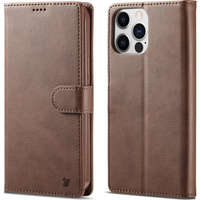 Etui Bizon Case Wallet do iPhone 14 Pro, ciemnobrązowe