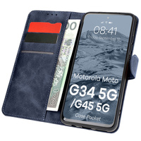 Etui z klapką Bizon Case Pocket do Motorola Moto G34 5G, granatowe