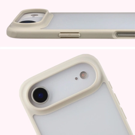 Etui Bizon Case Angelo do iPhone Air, półprzezroczyste z beżową ramką