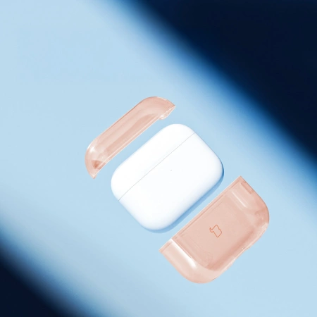 Elastyczne etui z karabińczykiem Bizon Case Headphone Clear do AirPods Pro 3, pomarańczowe