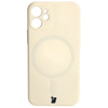 Etui Bizon Case Silicone Magnetic Sq do Apple iPhone 12 Mini, beżowe