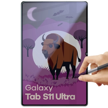 Prywatyzujące szkło hybrydowe Bizon Glass Tab Mule Shadow do Galaxy Tab S11 Ultra, matowe