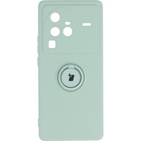 Etui Bizon Case Silicone Ring Sq do VIVO X80 Pro, turkusowe