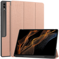 Etui Bizon Case Tab Lizard do Galaxy Tab S10 Ultra / S9 Ultra, różowozłote