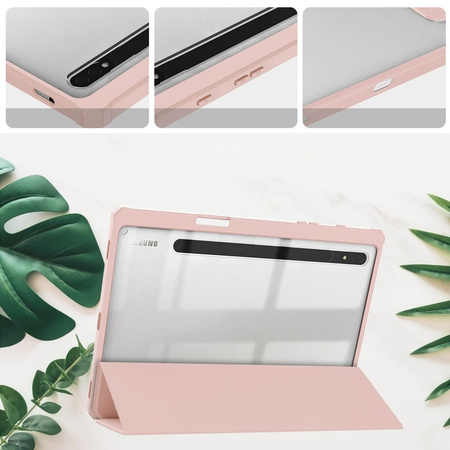Etui Bizon Case Tab Clear Matt do Galaxy Tab S8 / S7, różowozłote