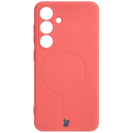 Etui Bizon Case Silicone Magnetic Sq do Galaxy S24, brudny róż