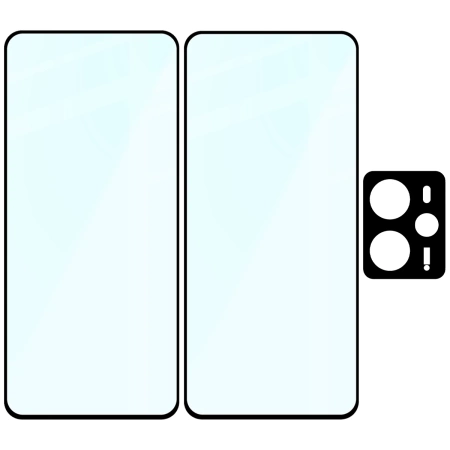 2x Szkło + szybka na aparat Bizon Edge Pack do Realme 14 5G / 14T 5G