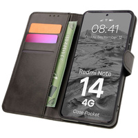 Etui z klapką Bizon Case Pocket do Xiaomi Redmi Note 14 4G, czarne