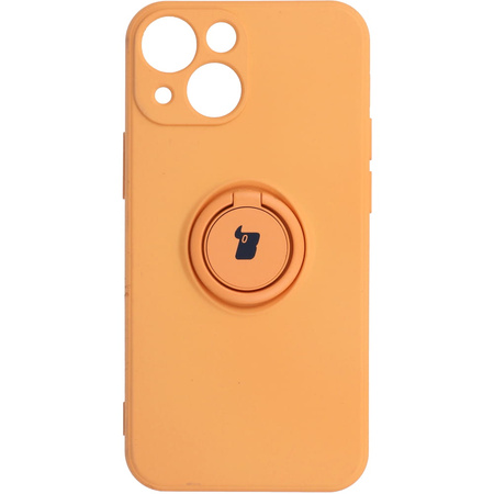 Etui Bizon Case Silicone Ring do iPhone 13 Mini, pomarańczowe