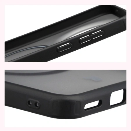 Etui z pierścieniem magnetycznym Bizon Case MatteO do Vivo X300, przydymione-czarne