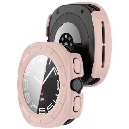 Etui ze szkłem do zegarka Bizon Case+Glass Watch do Galaxy Watch Ultra 2 / 1, różowe