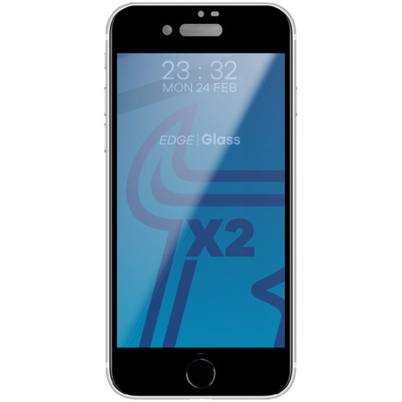 Szkło hartowane Bizon Glass Edge - 2 sztuki + ochrona na obiektyw, iPhone SE 2022/2020, 8/7, czarne