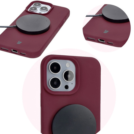 Silikonowe etui Bizon Soft Case do iPhone 16 Pro, ciemnofioletowe