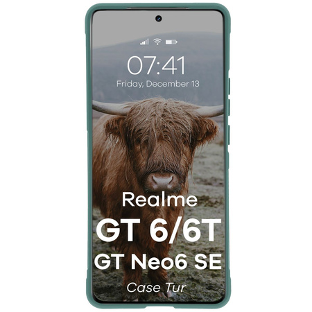 Pancerne etui Bizon Case Tur do Realme GT 6 / GT 6T / GT Neo6 SE, ciemnozielone