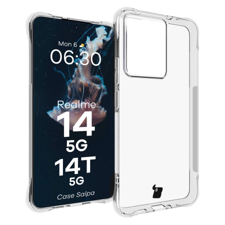 Elastyczne etui Bizon Case Salpa do Realme 14 5G / 14T 5G, przezroczyste