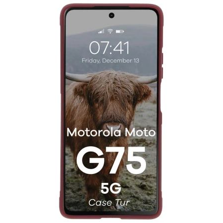Pancerne etui Bizon Case Tur do Motorola Moto G75 5G, burgundowe
