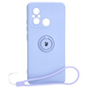 Etui Bizon Case Silicone Ring Sq do Xiaomi Redmi 12C, jasnofioletowe