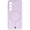 Silikonowe etui z pierścieniem magnetycznym Bizon Soft Case Magnetic do Galaxy S24, jasnofioletowe