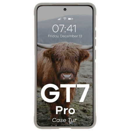 Pancerne etui Bizon Case Tur do Realme GT 7 Pro, jasnoszare