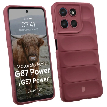 Pancerne etui Bizon Case Tur do Motorola Moto G57 Power / G67 Power, burgundowe
