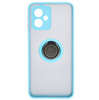 Etui z uchwytem na palec Bizon Case Hybrid Ring do Motorola Moto G54 5G, przydymione z jasnoniebieską ramką