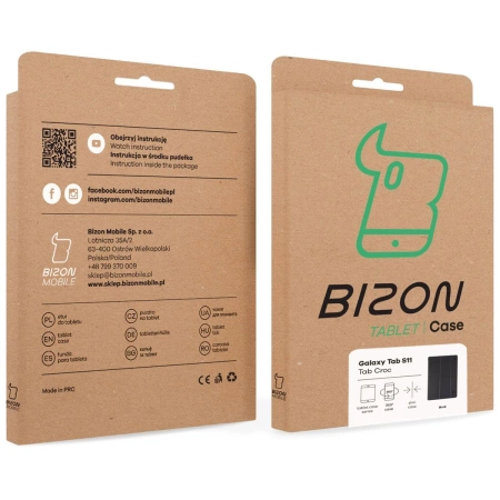 Etui z klapką Bizon Case Tab Croc do Galaxy Tab S11, czarne