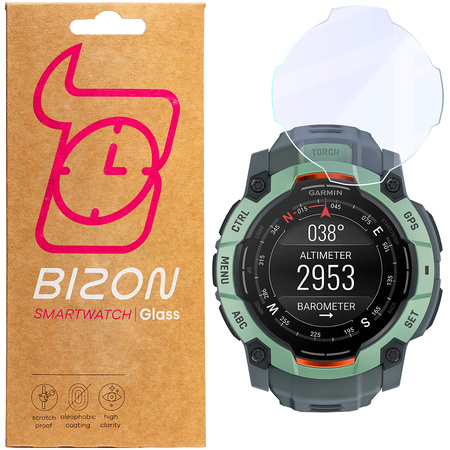 Elastyczne szkło hybrydowe Bizon Glass Watch Mule do Garmin Instinct 3 50 mm