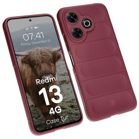 Pancerne etui Bizon Case Tur do Xiaomi Redmi 13 4G, burgundowe