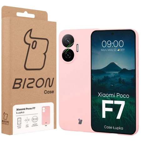 Etui Bizon Case Łupka do Xiaomi POCO F7, różowe
