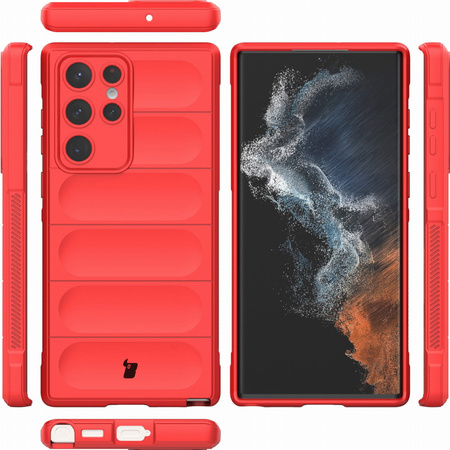 Pancerne etui Bizon Case Tur do Galaxy S22 Ultra, czerwone