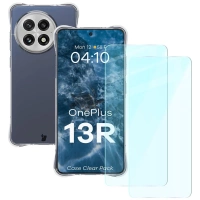Etui + 2x szkło Bizon Case Clear Pack do Redmi 14C 4G, przezroczyste
