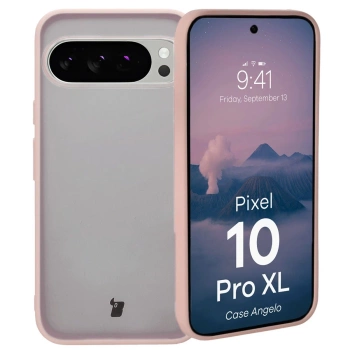 Etui Bizon Case Angelo do Pixel 10 Pro XL, półprzezroczyste z różową ramką