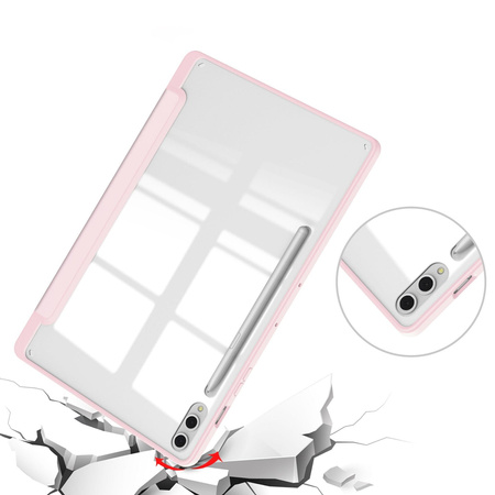 Etui Bizon Case Tab Clear Matt do Samsung Galaxy Tab S10 Plus / S9 Plus, jasnoróżowe