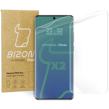 Folia hydrożelowa na ekran Bizon Glass Hydrogel, Huawei P50 Pro, 2 sztuki