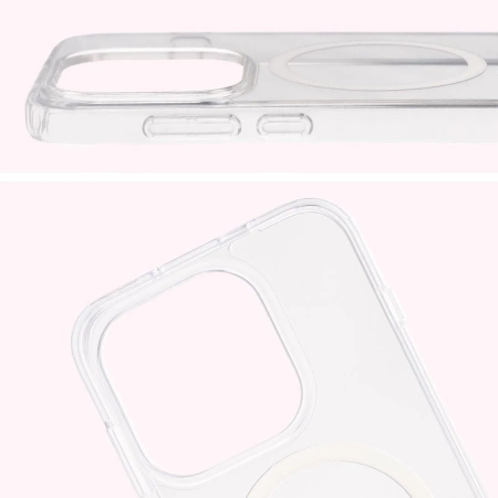 Etui z pierścieniem magnetycznym Bizon Case CrystalO do OnePlus 15, przezroczyste