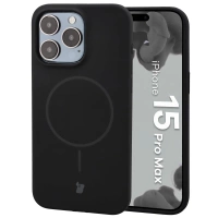 Silikonowe etui z pierścieniem magnetycznym Bizon Soft Case Magnetic do iPhone 15 Pro Max, czarne
