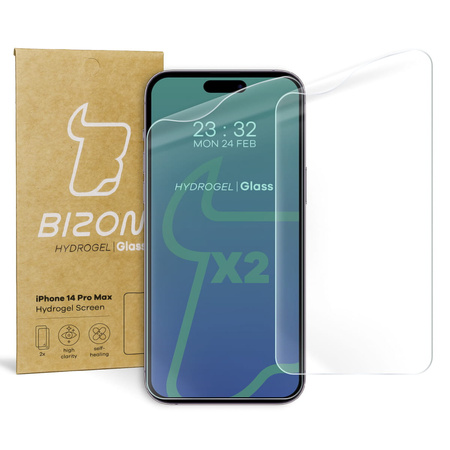 Folia hydrożelowa na ekran Bizon Glass Hydrogel Front Duo do iPhone 14 Pro Max, 2 sztuki